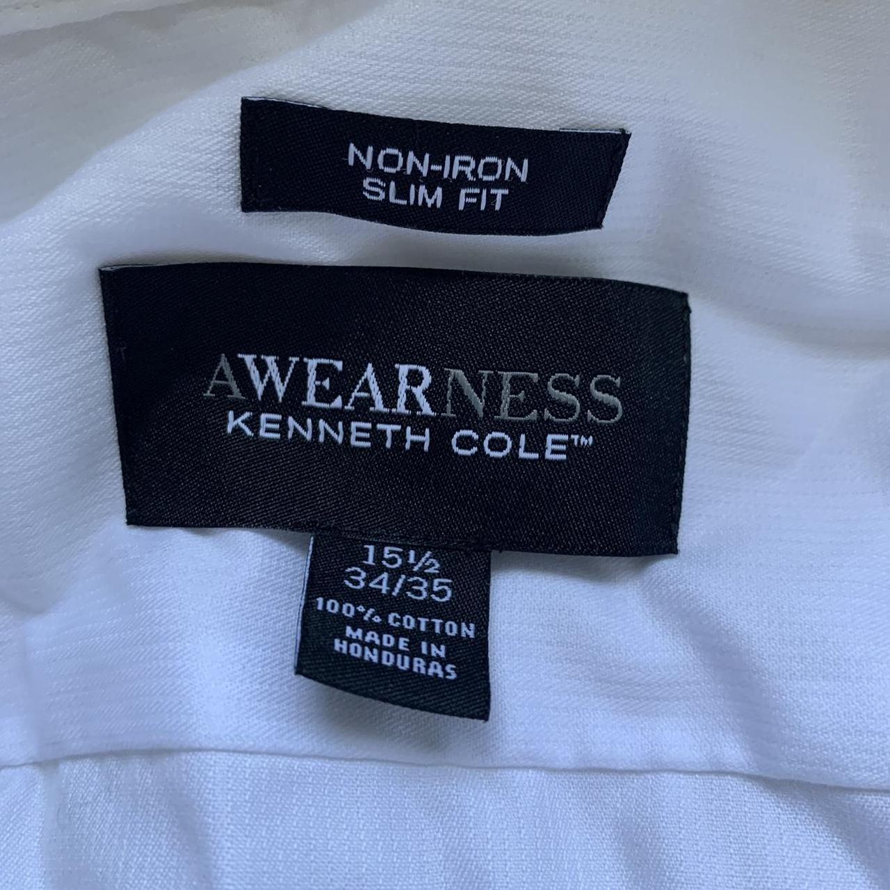 - bright white kenneth cole reaction dress shirt -... - Depop