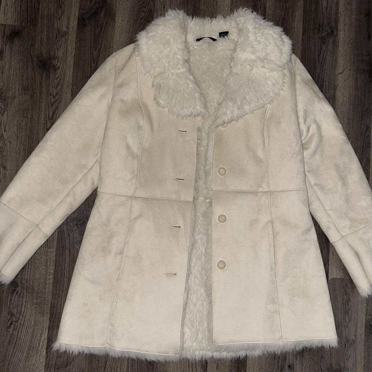 Vintage MIXIT Faux Suede Fur Lined Coat - Size Large - Depop