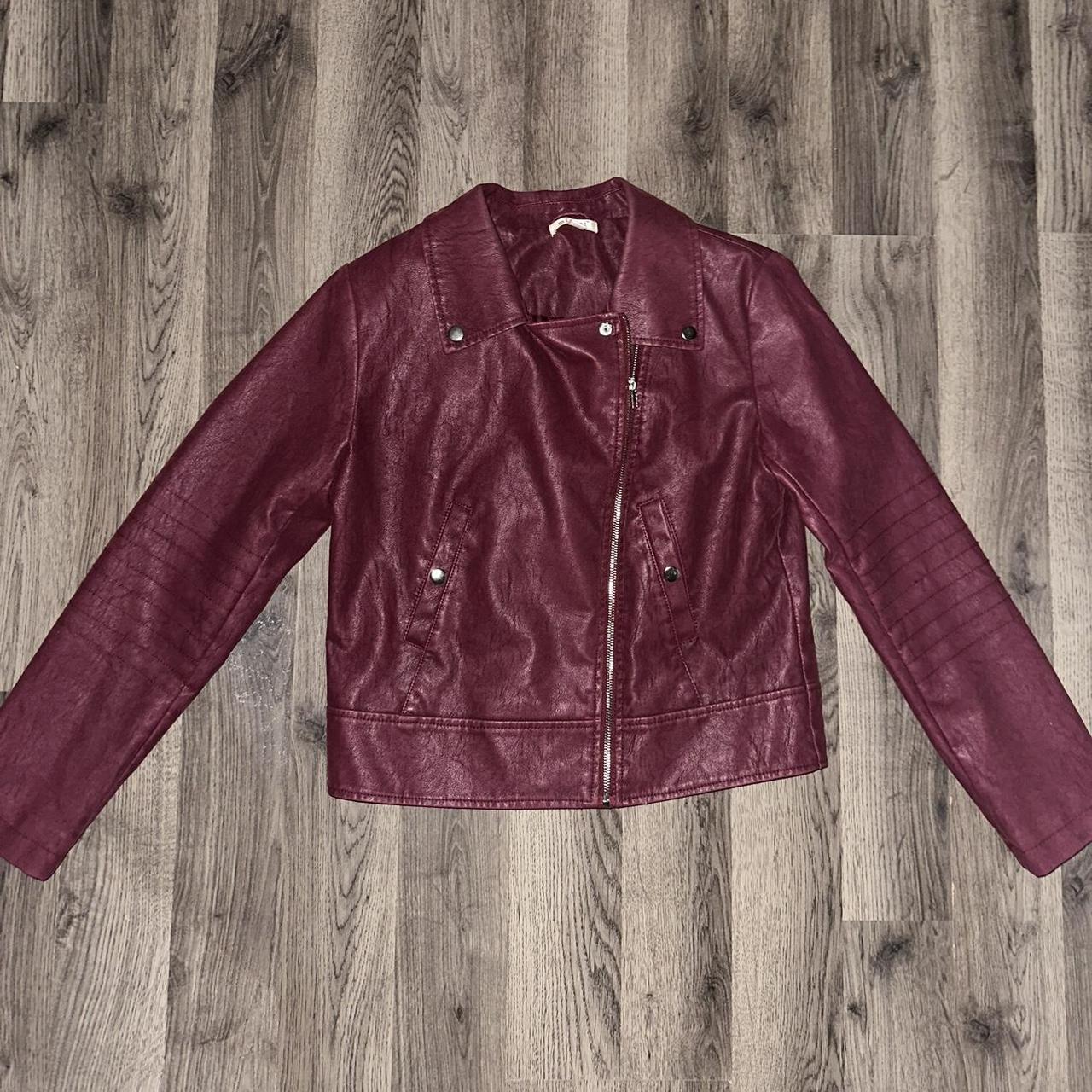 Faux Leather Jacket - Size Medium - Depop