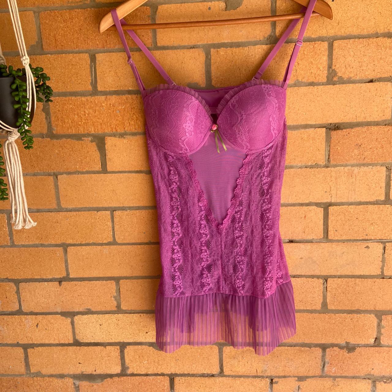 Y2k Fuschia Lace Corset Top Brand Bassoni Depop 6810