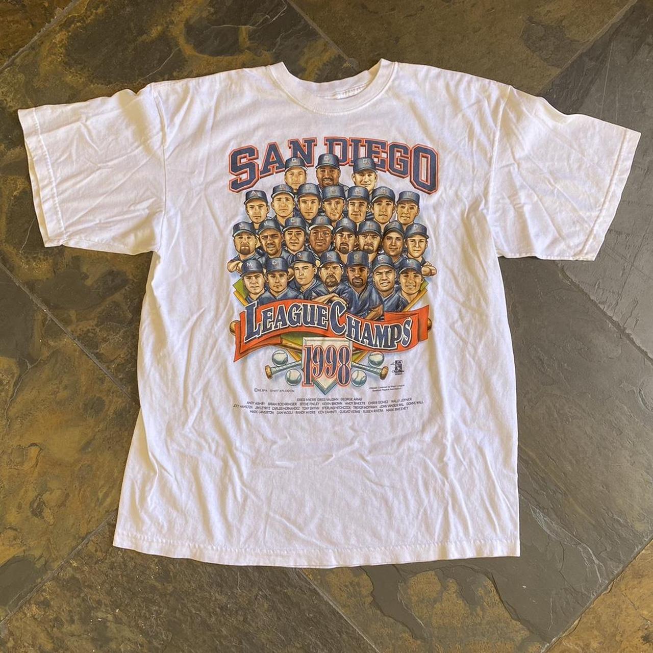 Vintage T-shirt San Diego Padres 1998 Sz XL MLB League Champs 