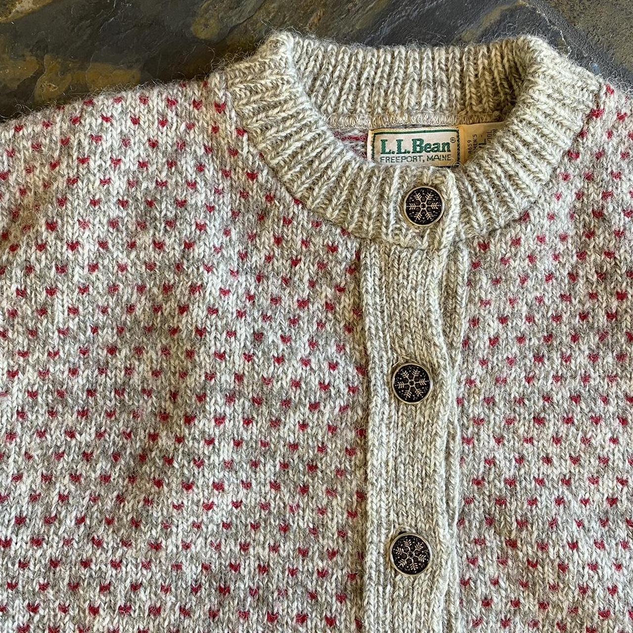 LL Bean vintage deals wool cream sweater UK XL