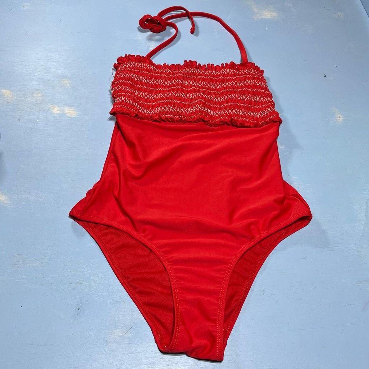 NEW LOOK RED ONE PIECE BATHING SUIT. DETACHABLE