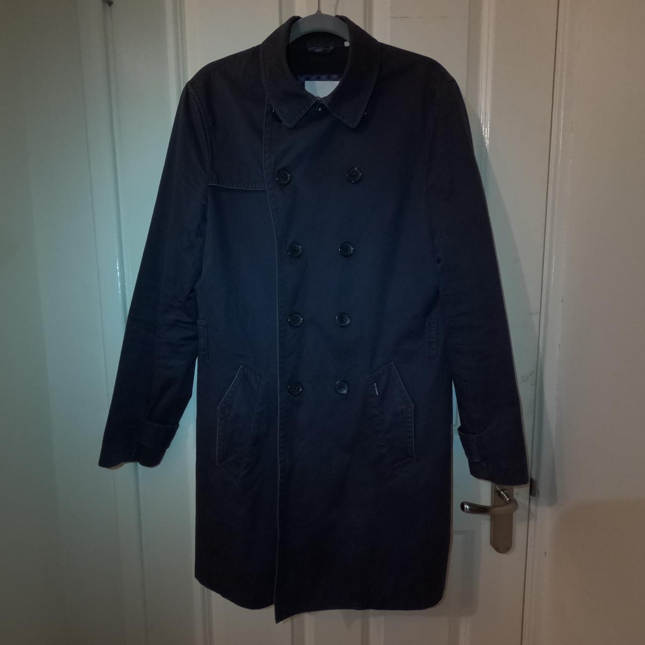 Ben Sheman Men's Benton Double Beasted Wool Ovecoat, Navy