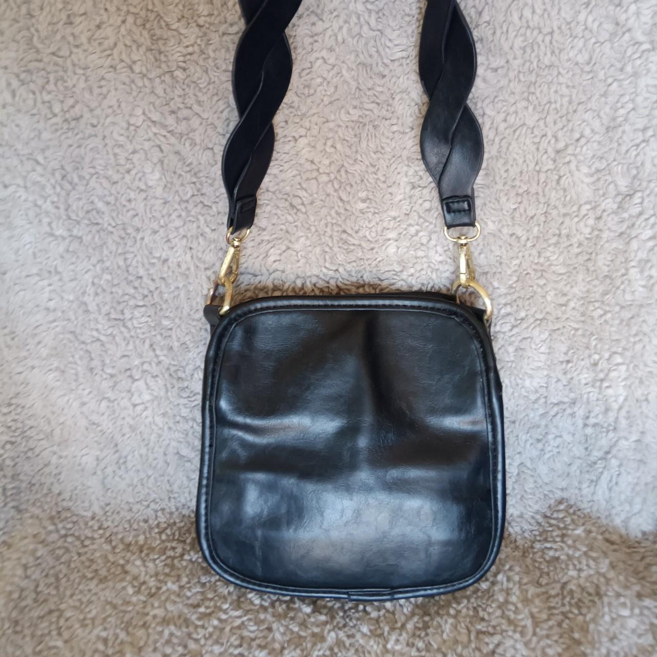 Braided Faux Leather Crossbody Bag