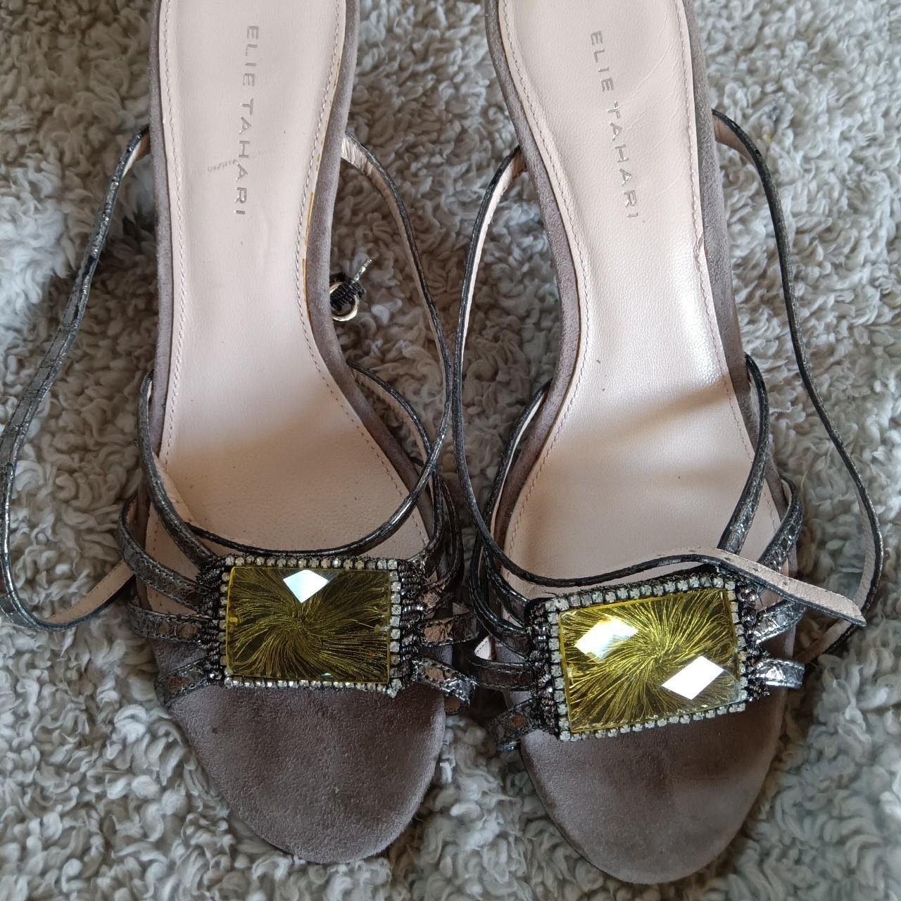 Elie Tahari suede leather strappy stiletto heels. Depop