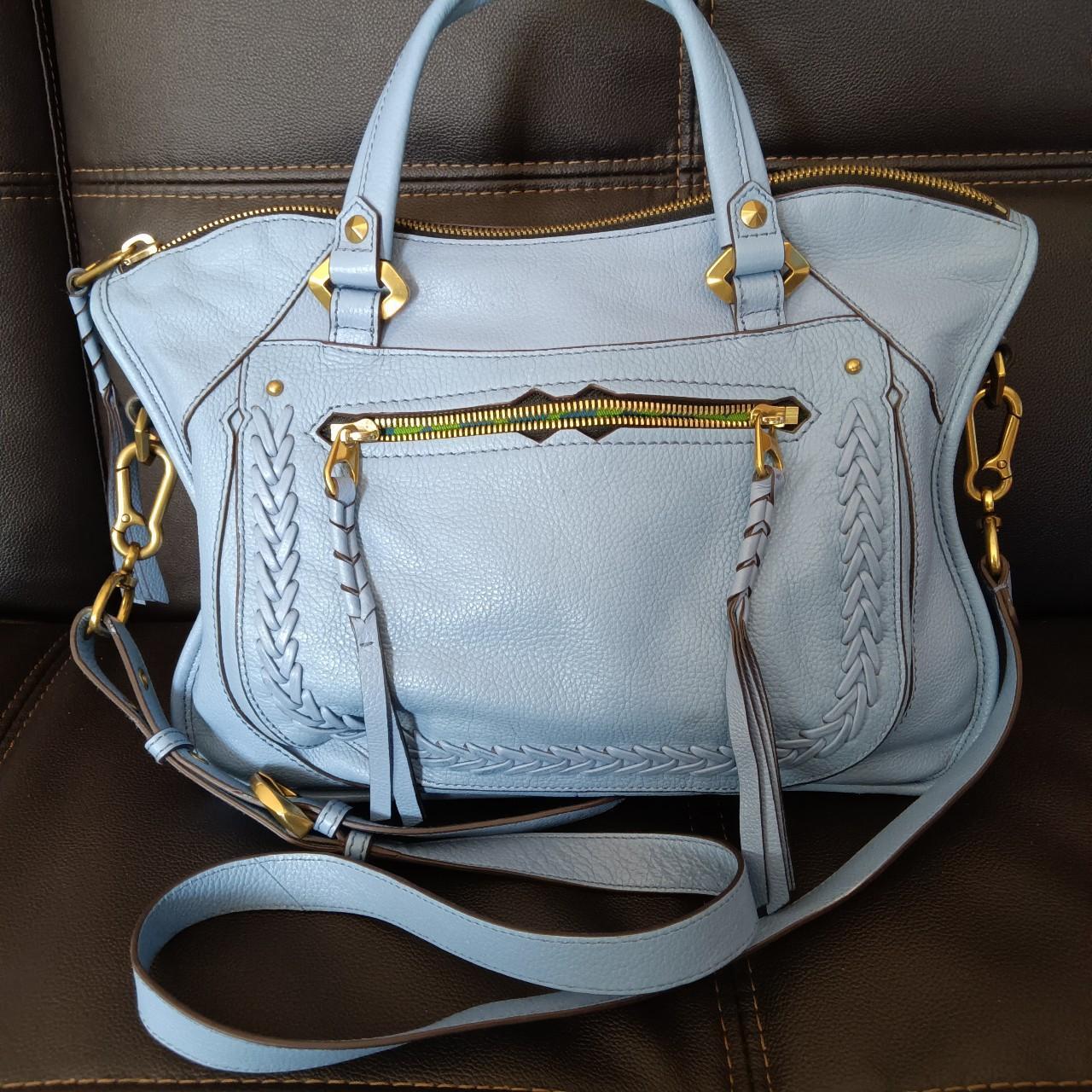 Oryany powder blue leather satchel purse crossbody Depop