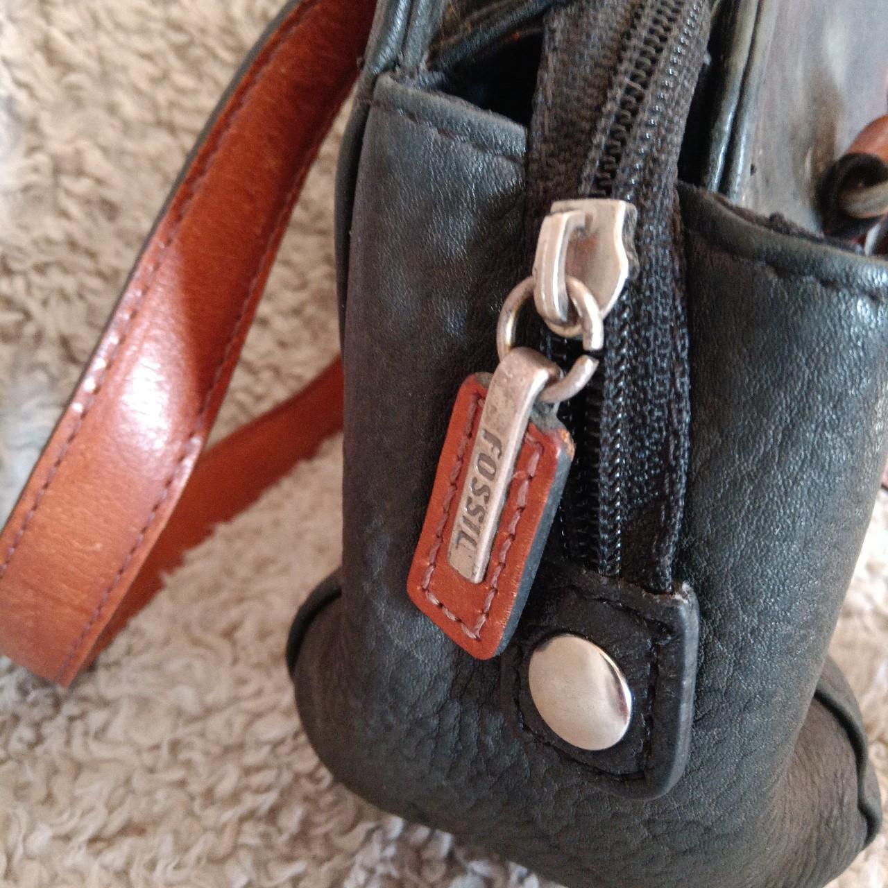 Vintage 90s Y2K FOSSIL Pastel Striped Leather Shoulder Bag