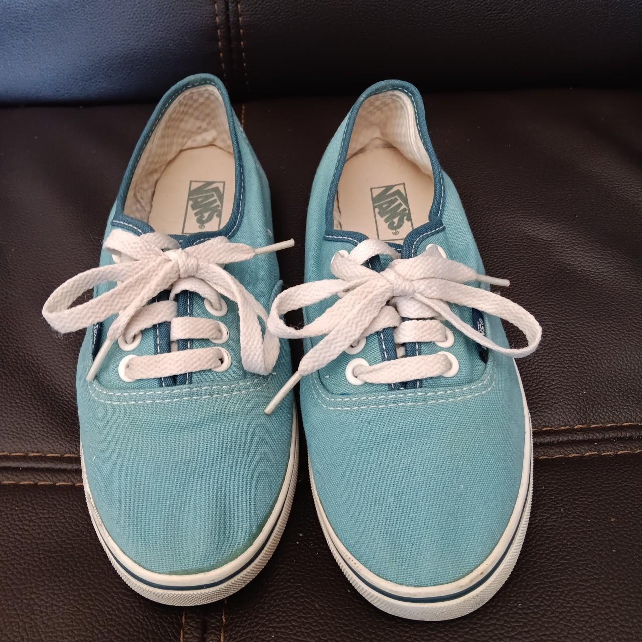 Light blue lace up vans best sale