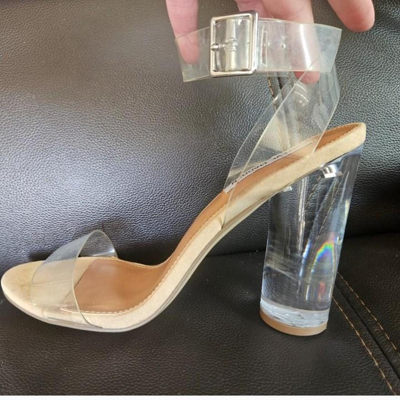 Steve Madden Clear Column Heel open toe see through. Depop