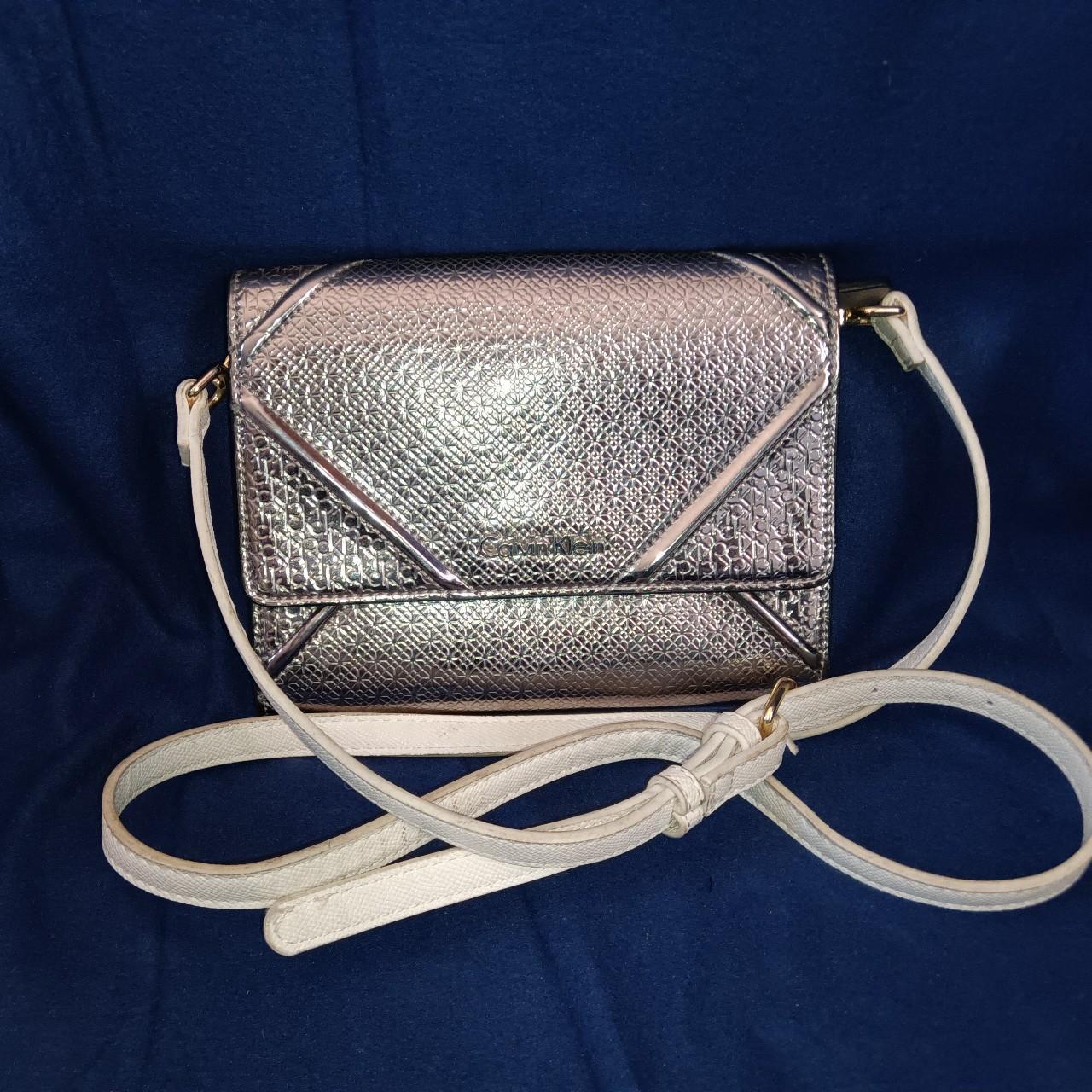 Calvin klein silver purse best sale