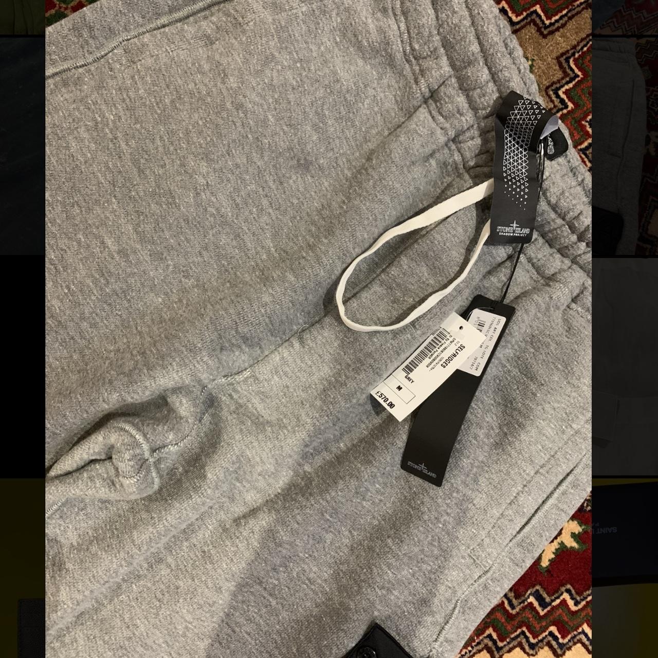 Stone Island Men's Grey and White Joggers-tracksuits | Depop