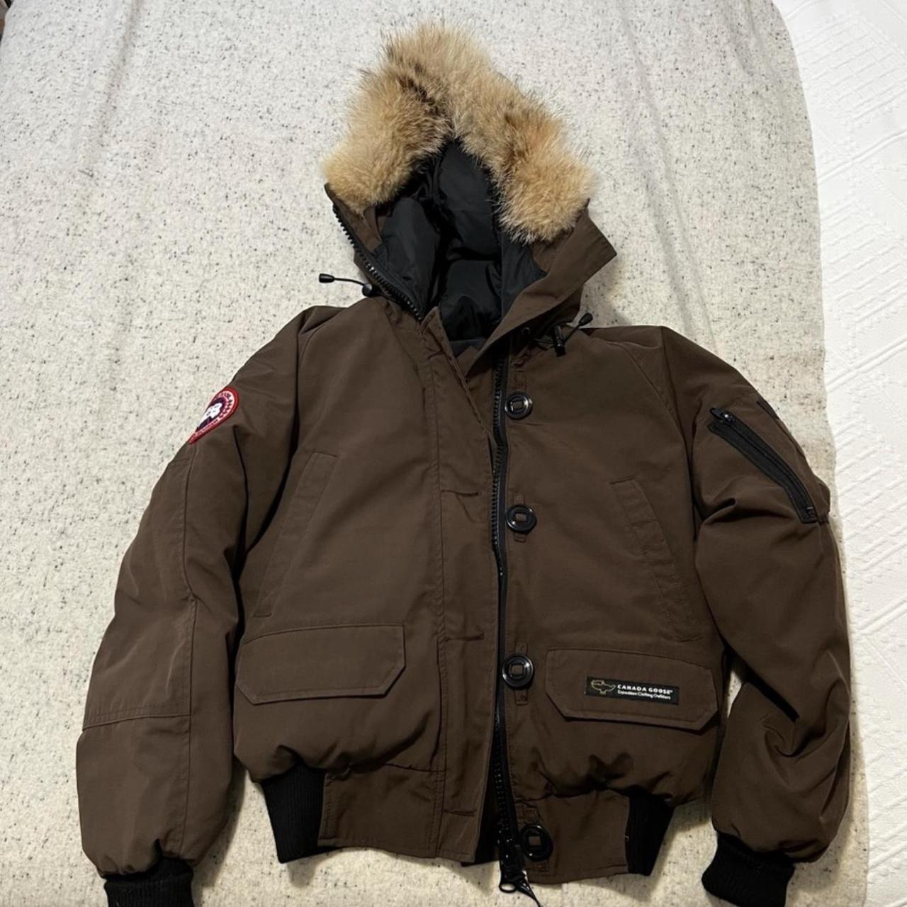 Canada Goose Women's Brown and Black Jacket | Depop