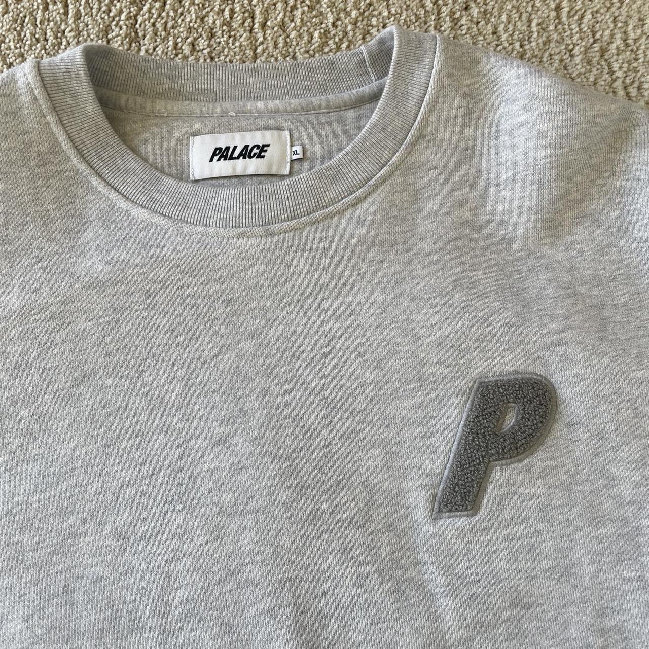 トップス palace P-3 CHENILLE CREW Sick Grey Palace Chenille P3 Crewneck Sweatshirt | Depop