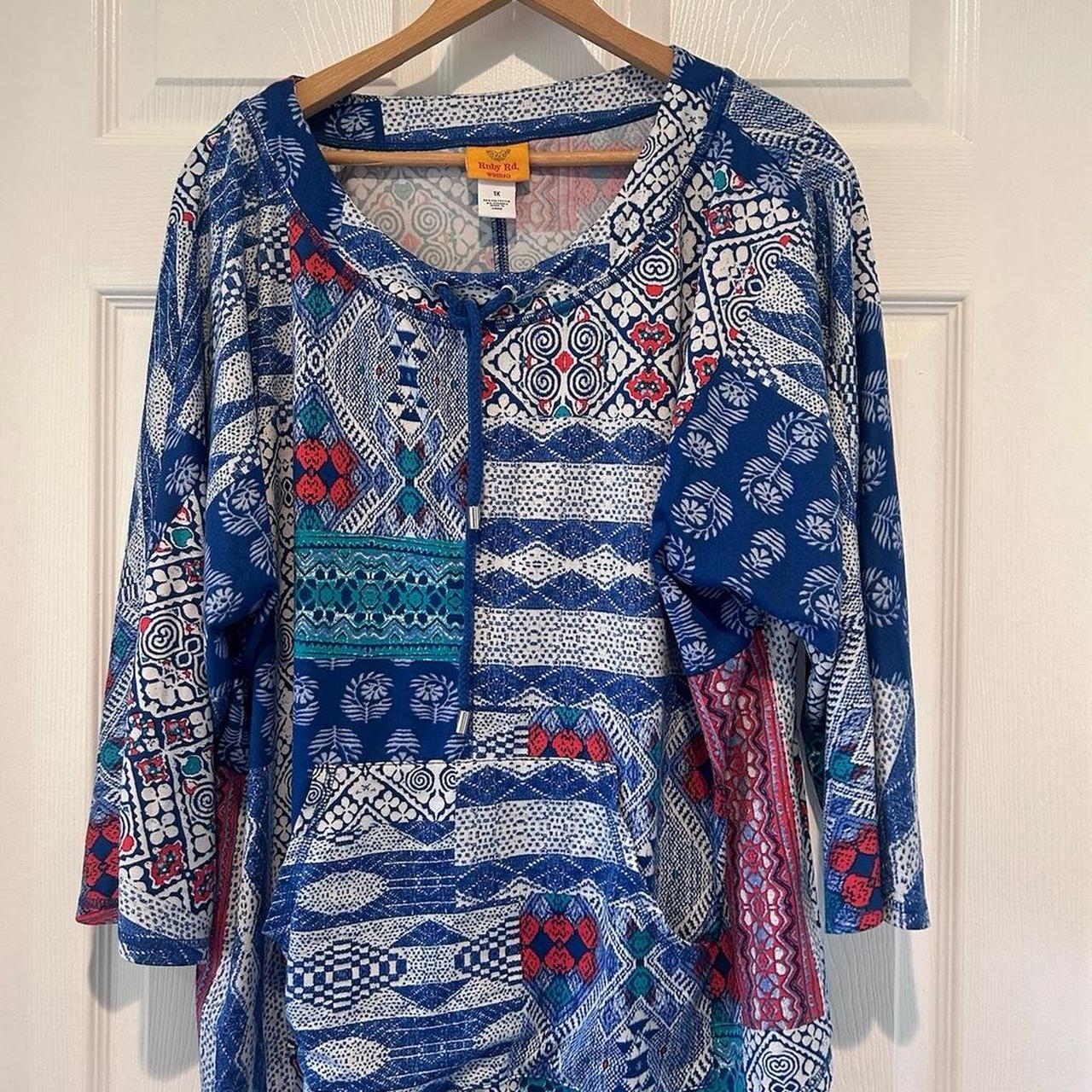 Ruby Rd. Women's Blouse - Blue/Multi – Ruby Rd. W… - image 1