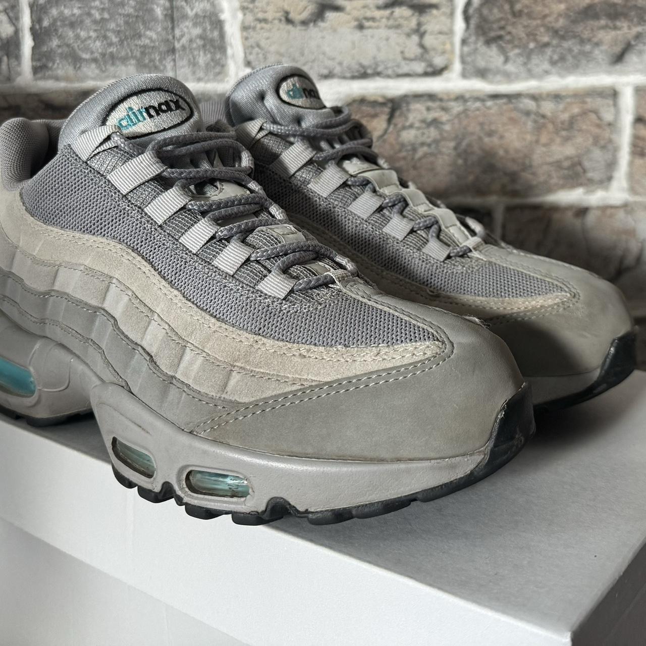 Nike air max 95 retro logo grey aqua (Replacement box) | Depop
