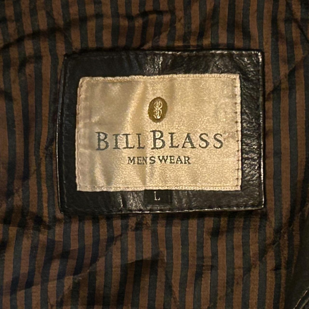 Bill Blass 90s leather jacket heavyweight jacket... - Depop