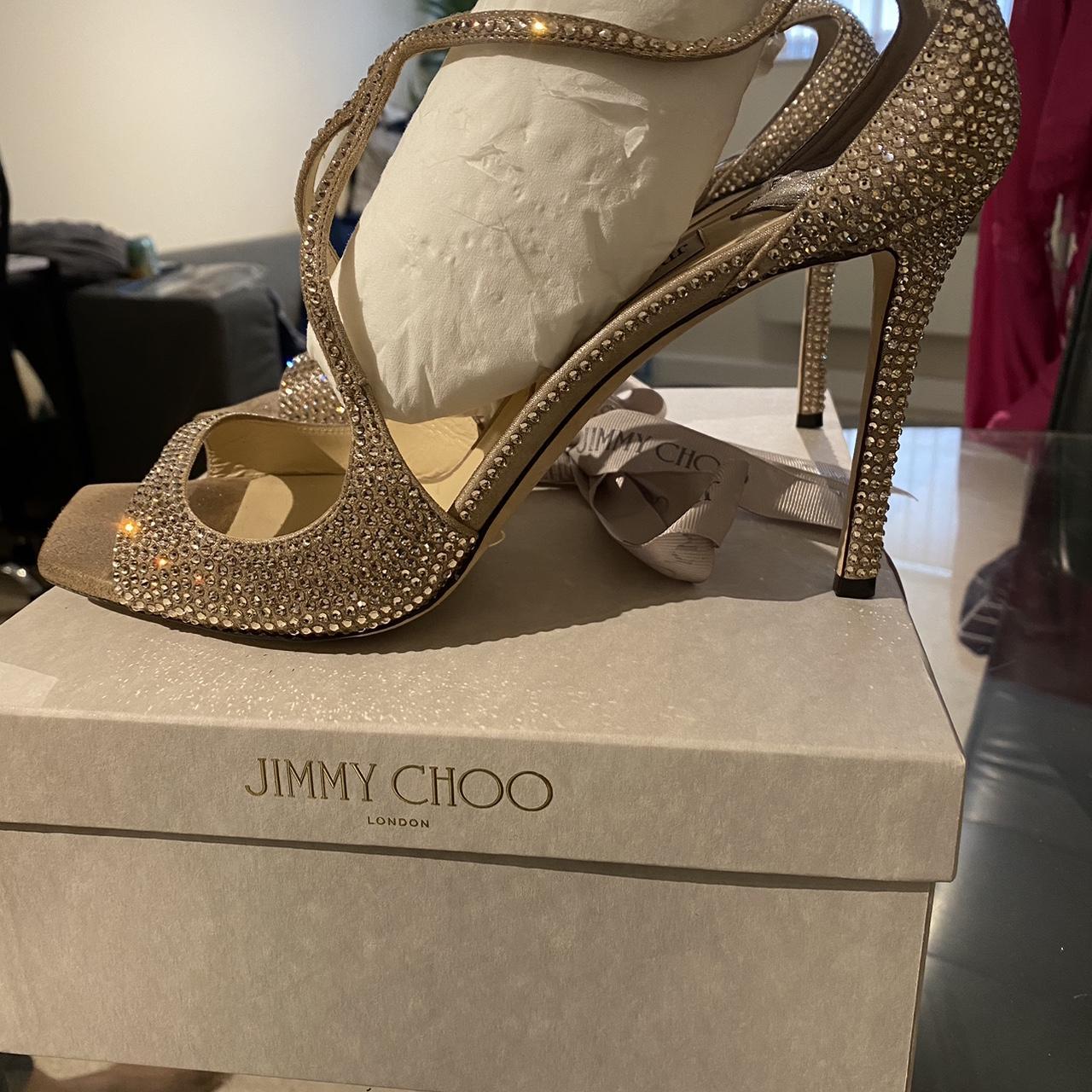 Jimmy Choo Azia 95 Size UK 10.5 (EU45)- Honey Gold | Depop