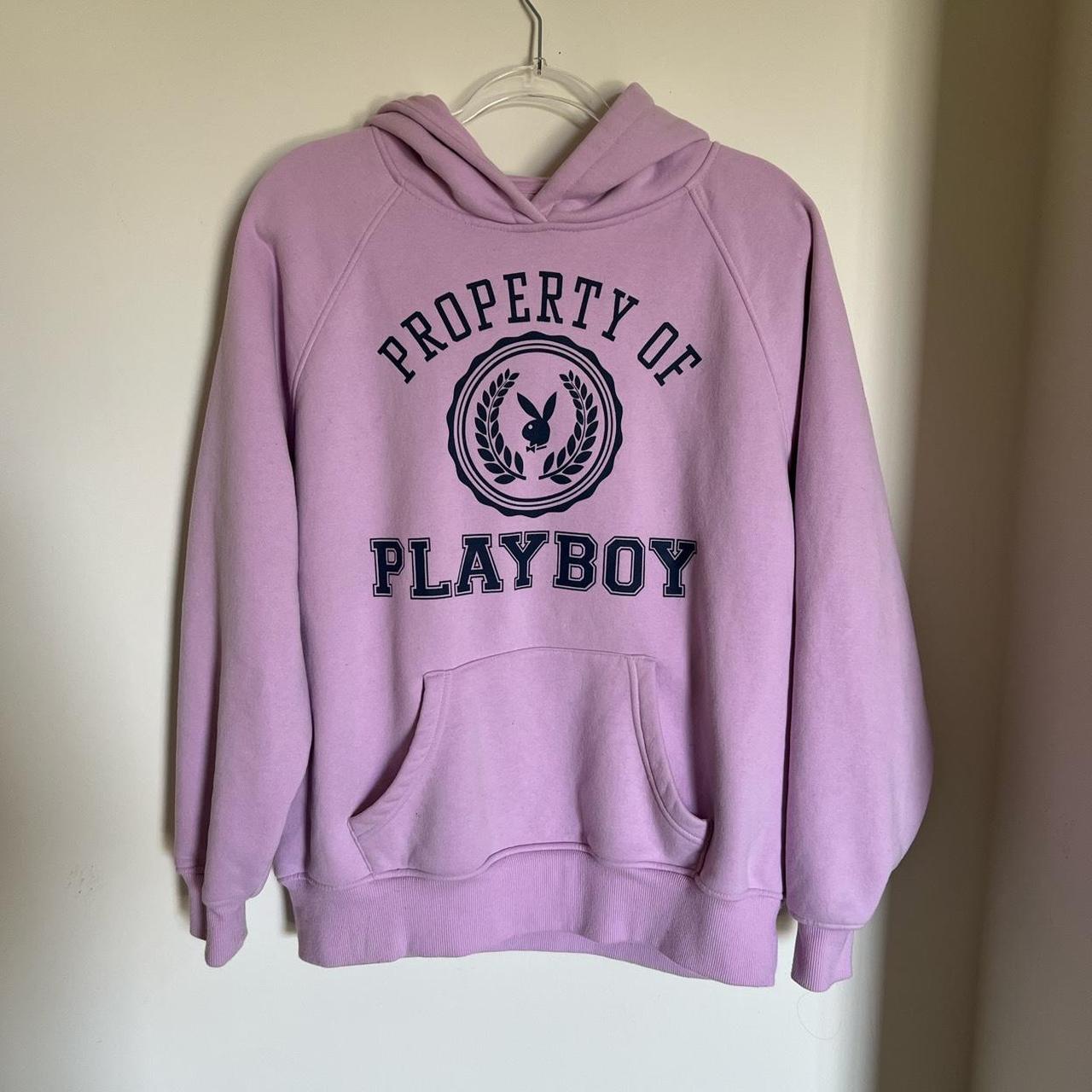 Pink playboy zip online up hoodie