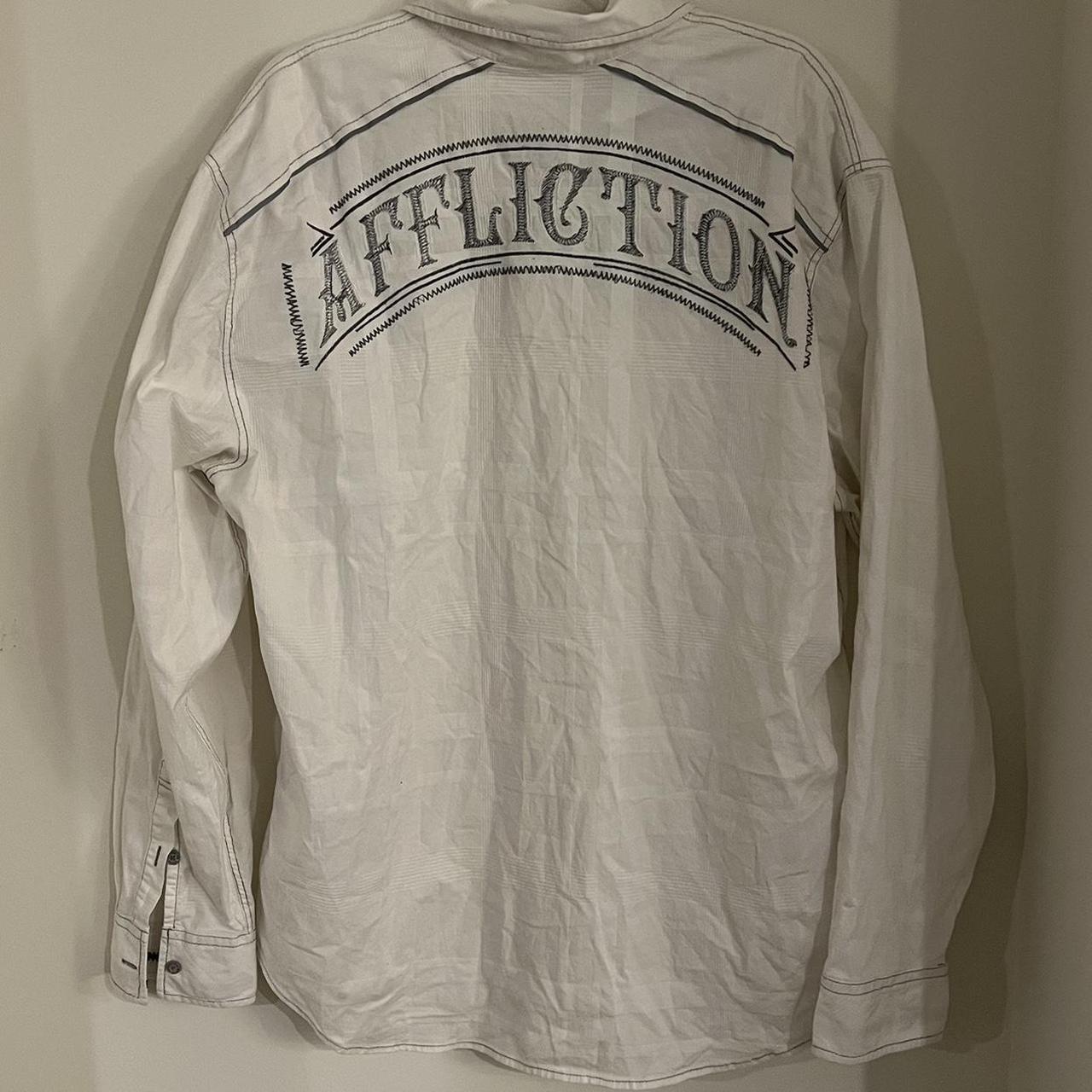 Affliction shirt ⚡️ Grey lining is reflective size... - Depop