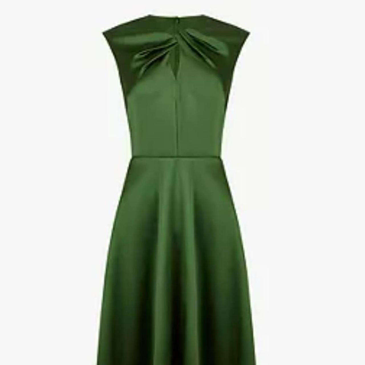 Hobbs cassandra satin dress in fern Depop