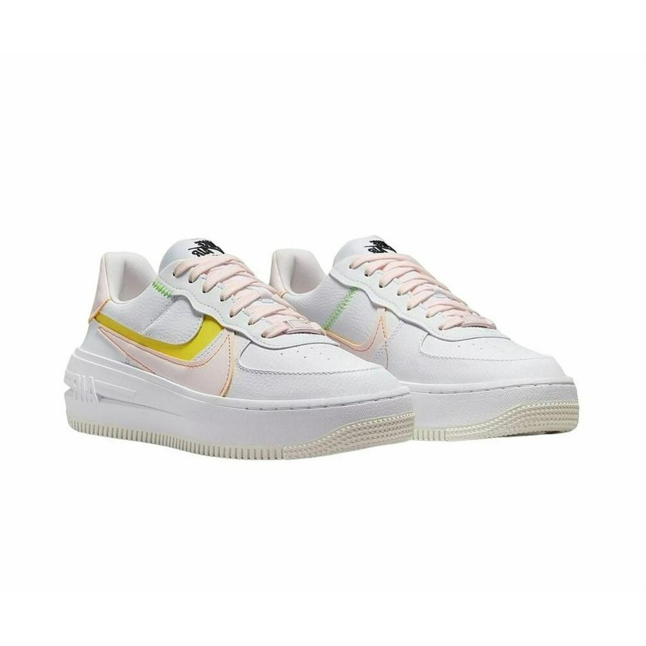 Nike Air Force 1 PLT.AF.ORM Sneakers in White and Yellow