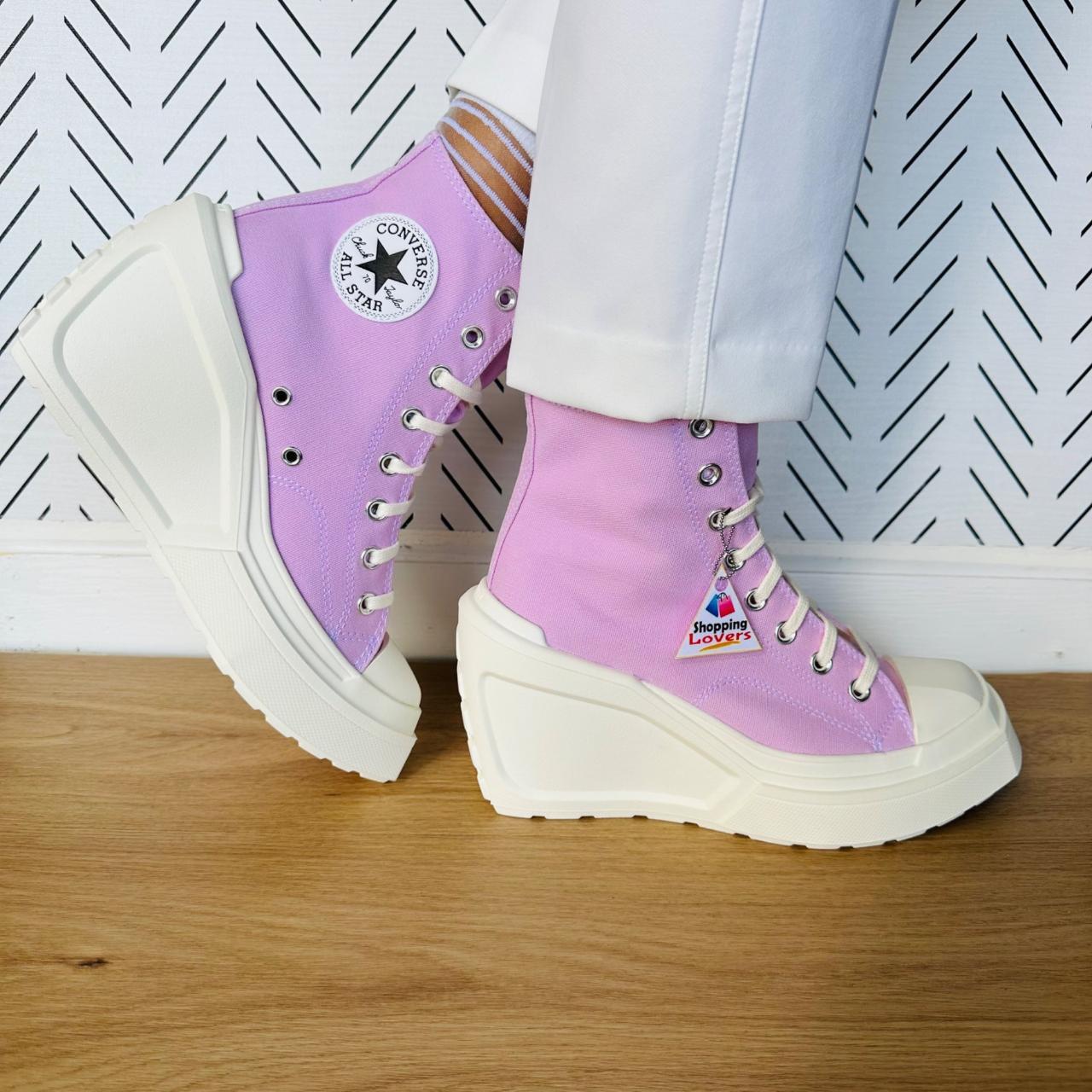 Purple converse wedges hotsell