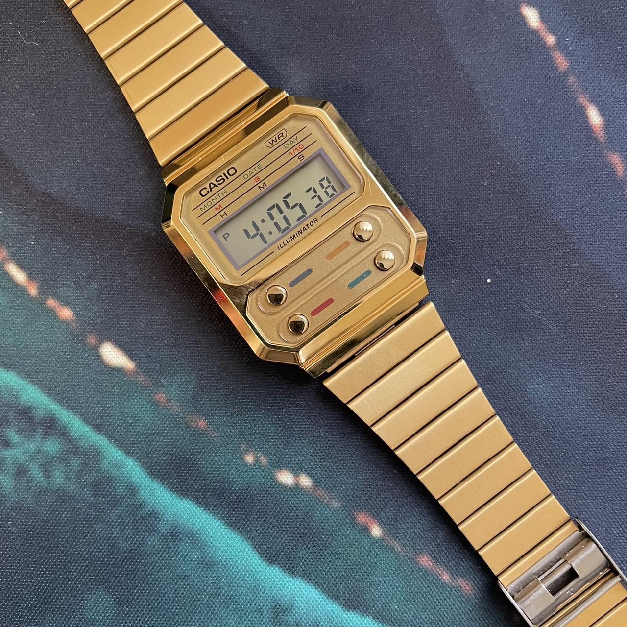 CASIO Vintage A100WEG-9AVT Gold Watch! NWT, Color:... - Depop