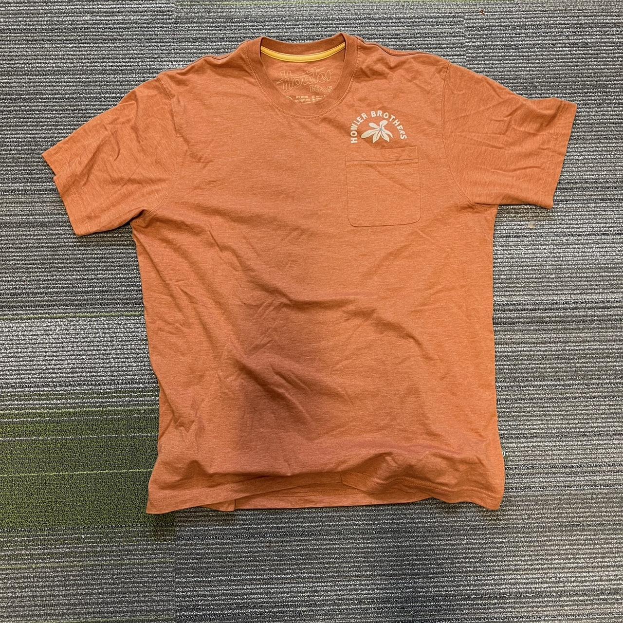 Howler Brothers Men's Orange Tshirt Depop