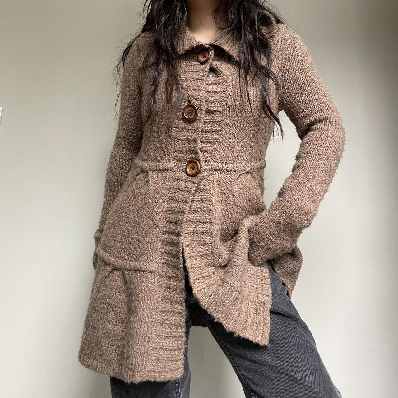 y2k Brown Forest Fairy Grunge Cardigan / Brand:... - Depop