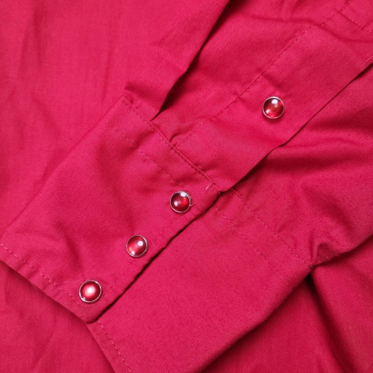 Vintage Tem Tex Western Shirt Red Pearl Snaps- - Depop
