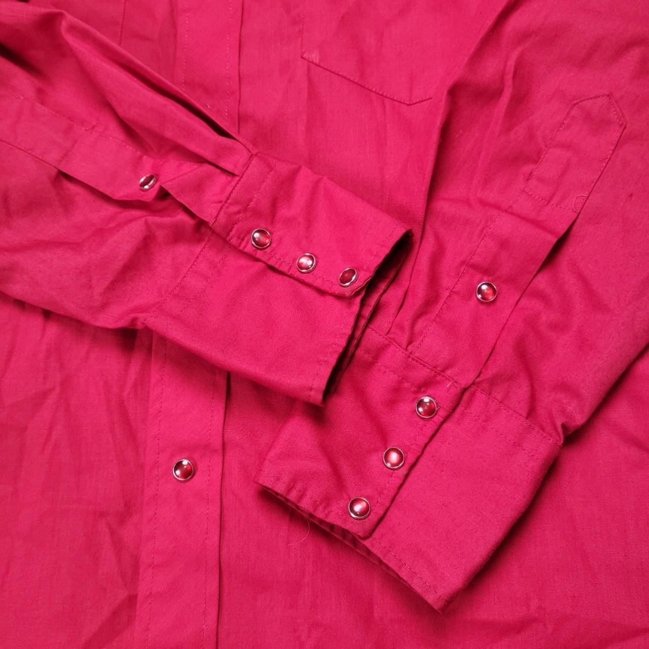 Vintage Tem Tex Western Shirt Red Pearl Snaps- - Depop