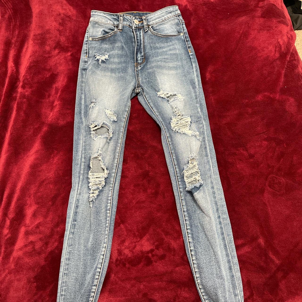 High Waist Ripped Skinny Jeans