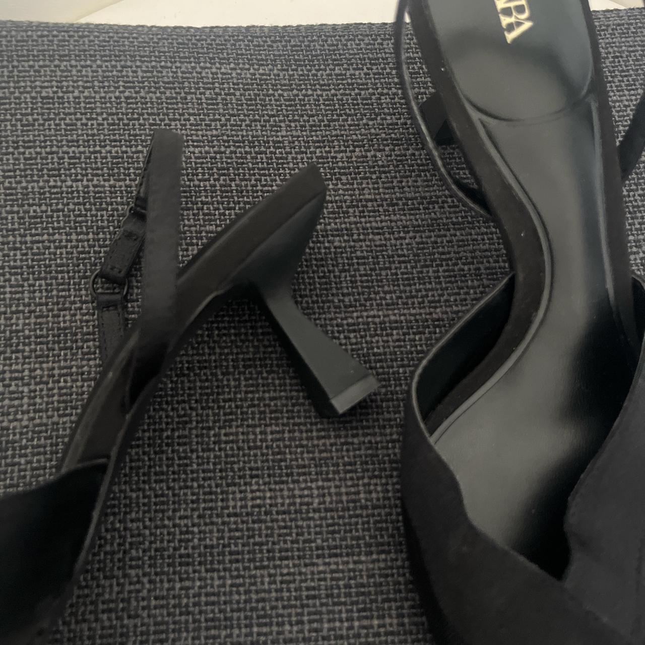 Zara pointy closed toe kitten heels ! mesh material... - Depop