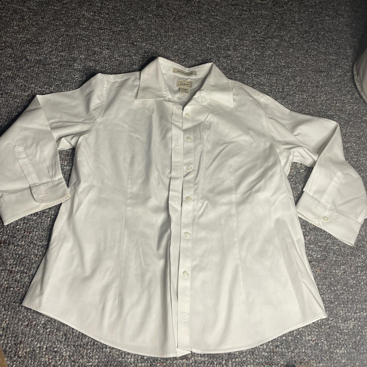 L.L.Bean Women's White Blouse | Depop