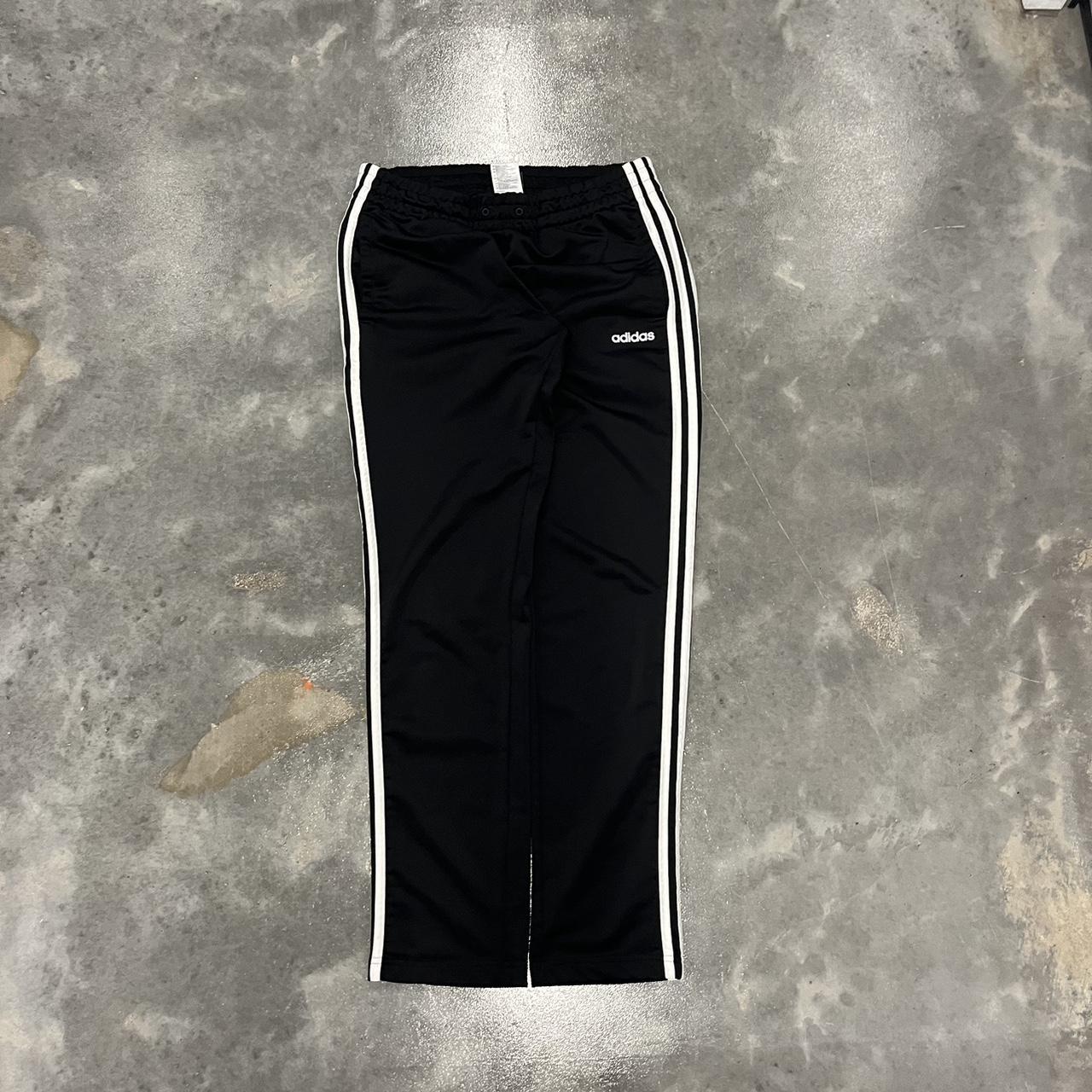 VINTAGE Y2K/2000s Adidas Black Straight Leg Flare... - Depop