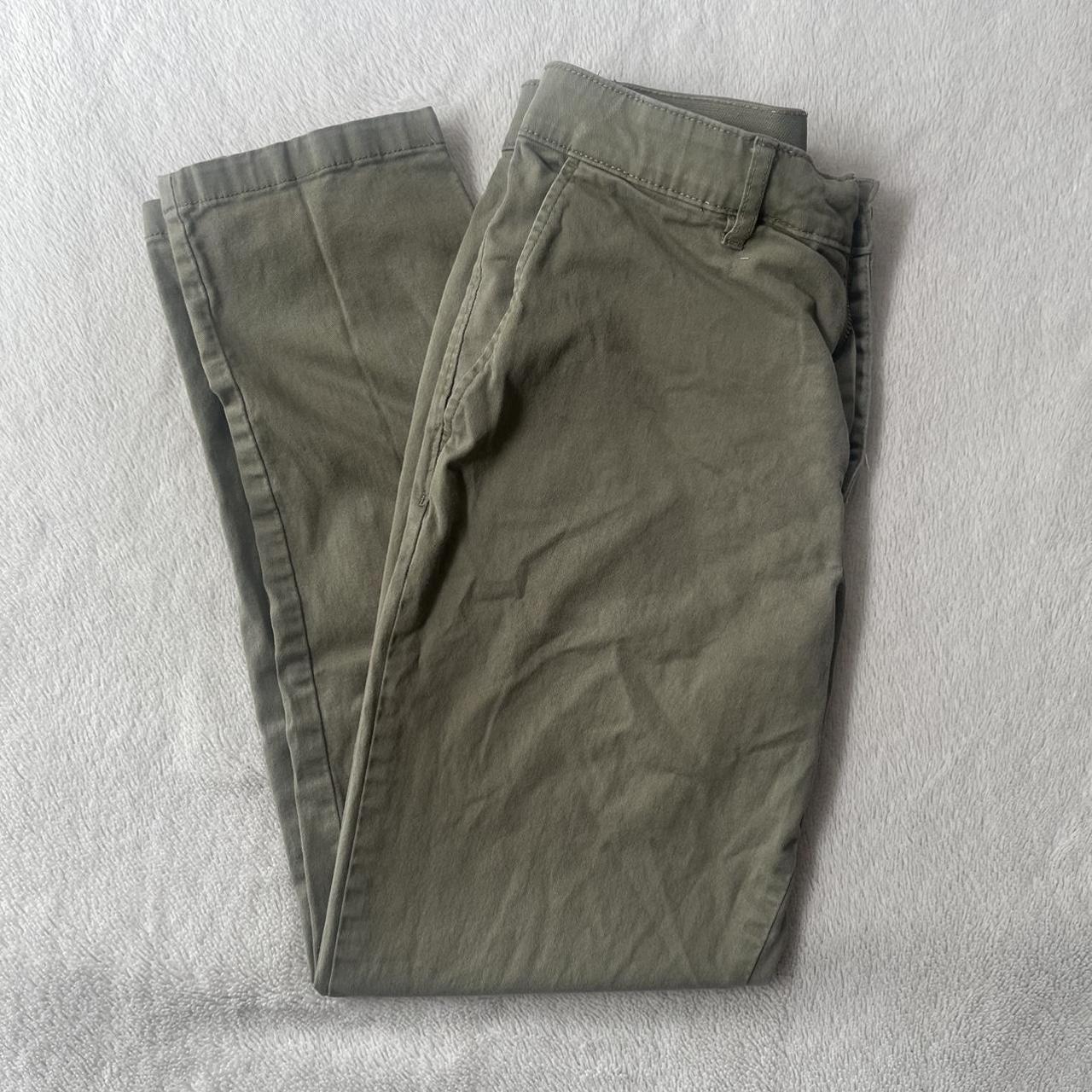 H&M Olive Green Slim Fit Chino Pants Size-... - Depop