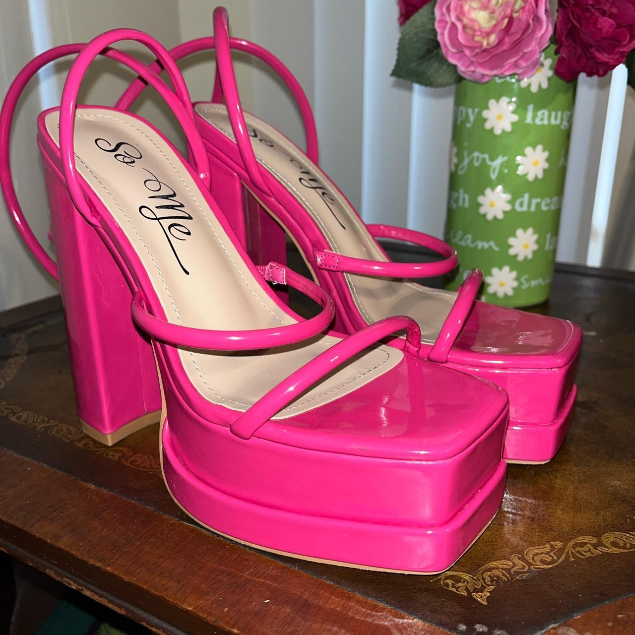 Hot pink 2 inch heels best sale