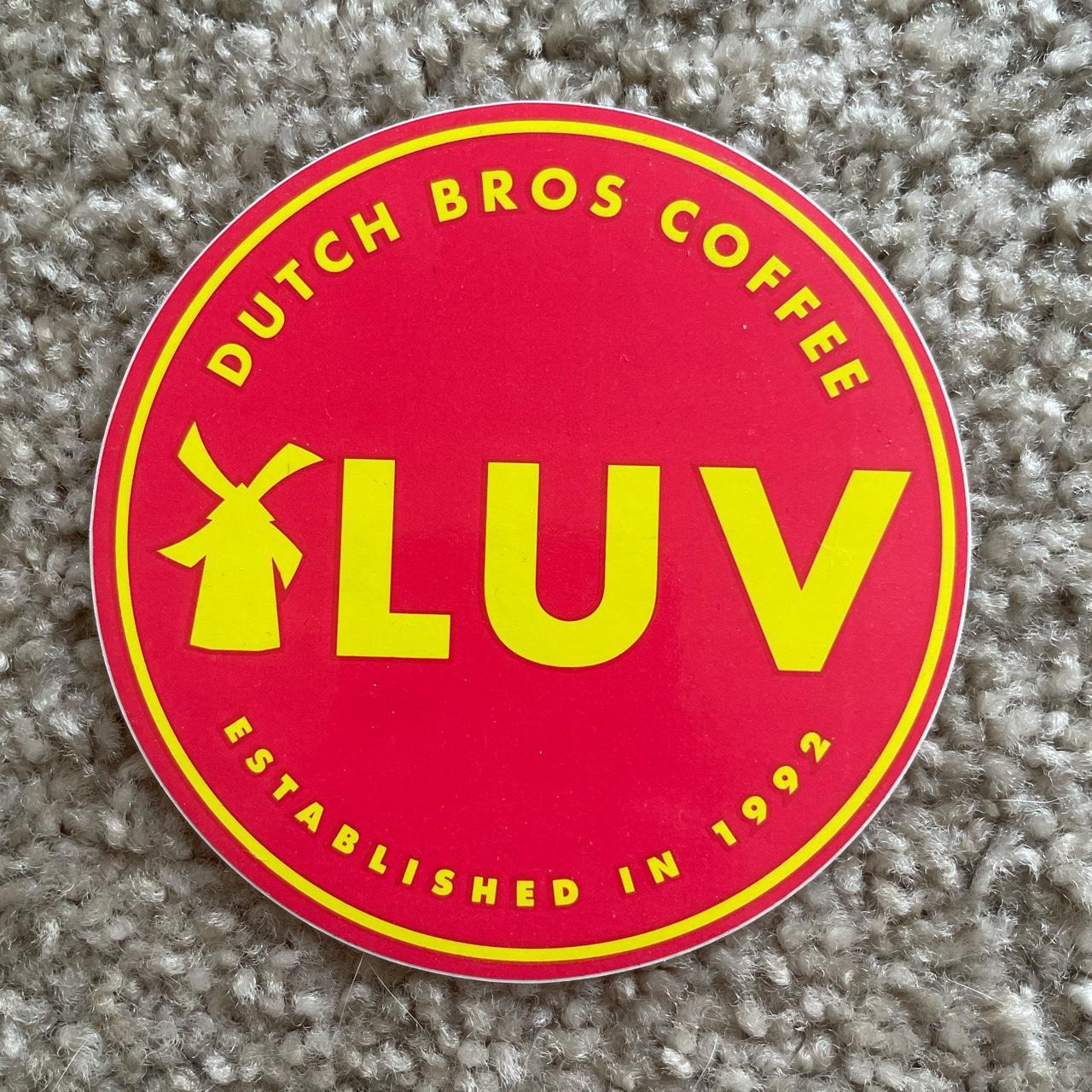 Dutch Bros Coffee Pink And Yellow Dutch Luv Sticker Depop