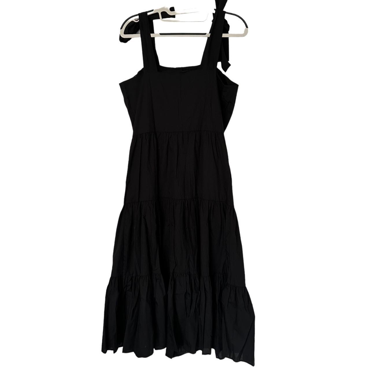 Who What Wear Black Tiered Ruffle Dress Size... - Depop