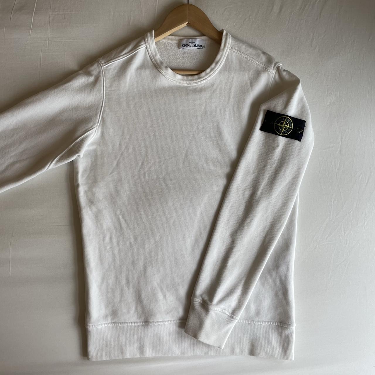 Stone island sweatshirt white small Authentic with... - Depop