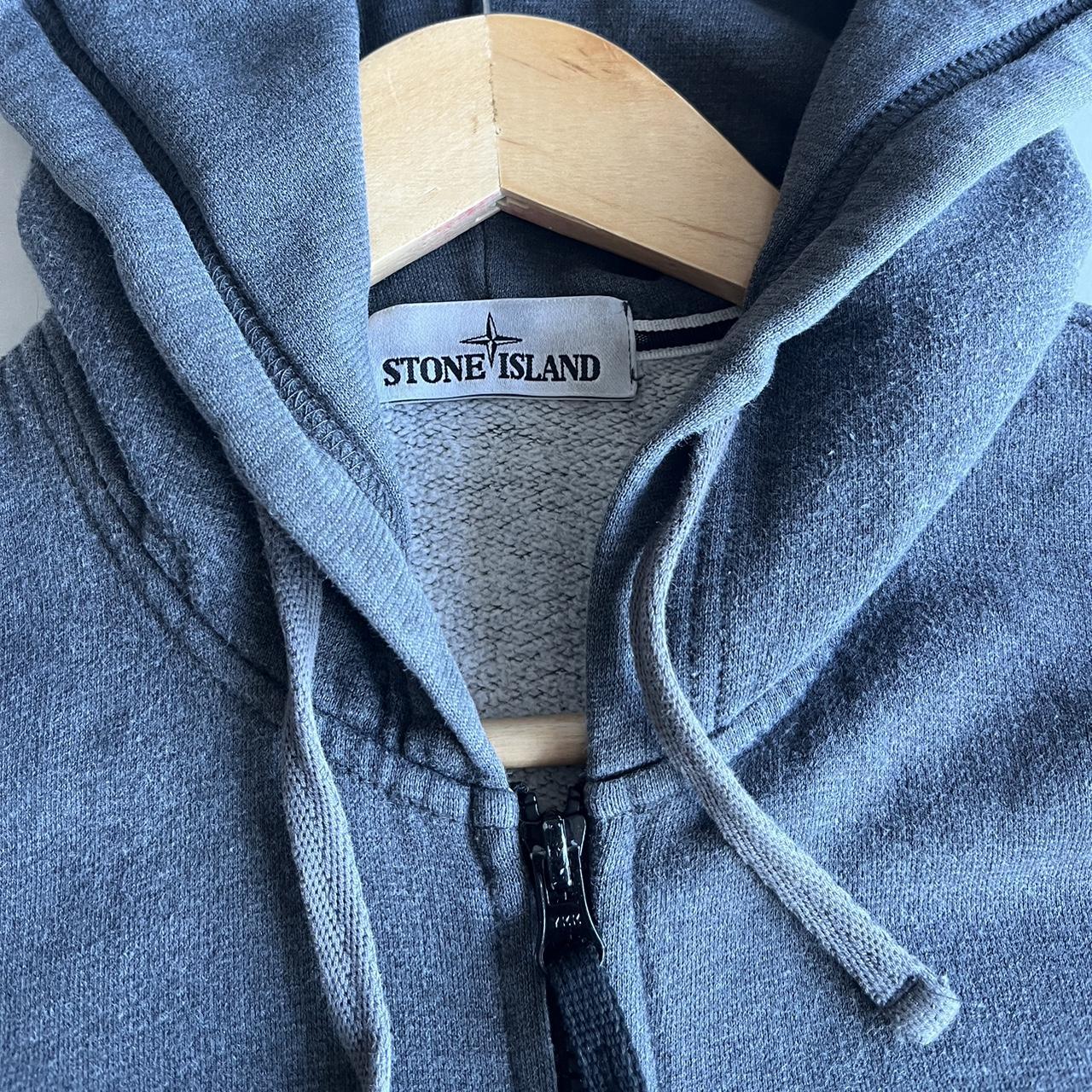 Stone island zip-up hoodie charcoal grey... - Depop