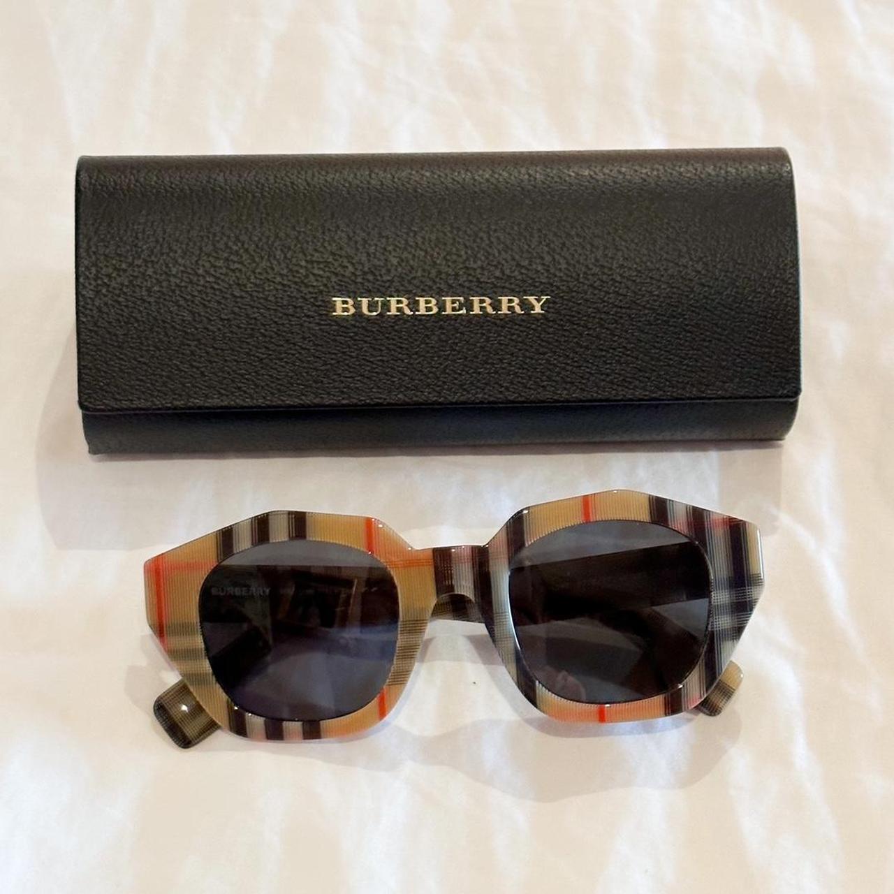 Check Square Sunglasses in Antique yellow - Women | Burberry® Official