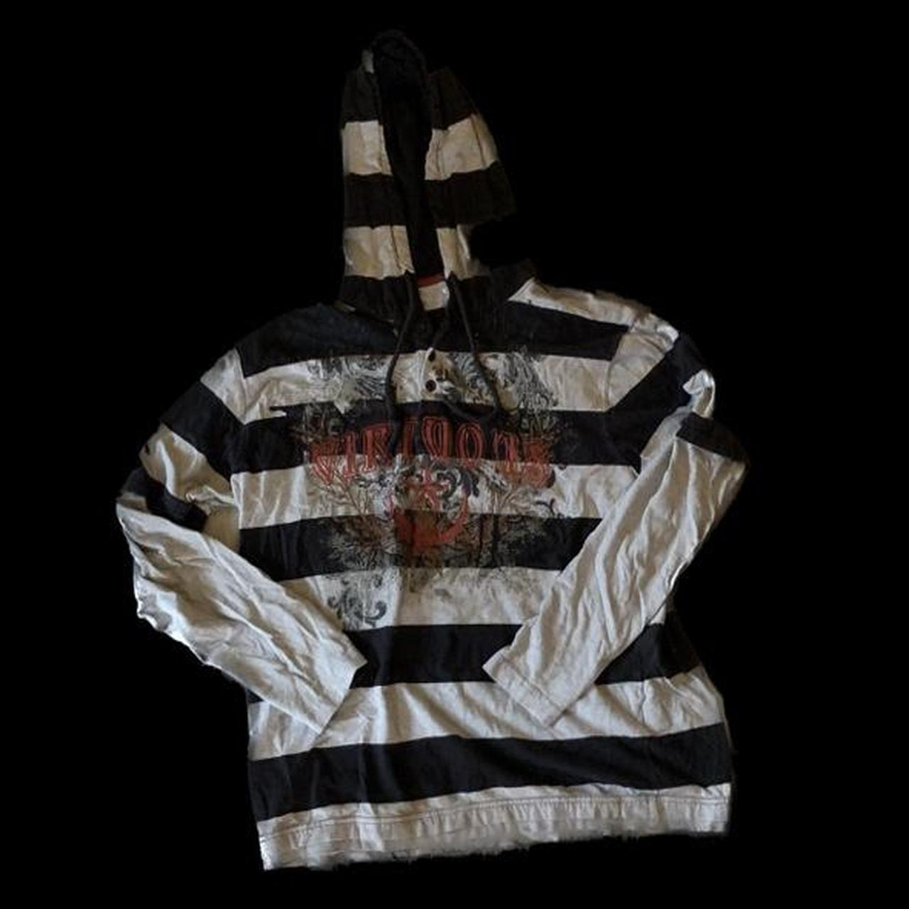 Grunge Route66 striped Hoodie Shirt No flaws great Depop