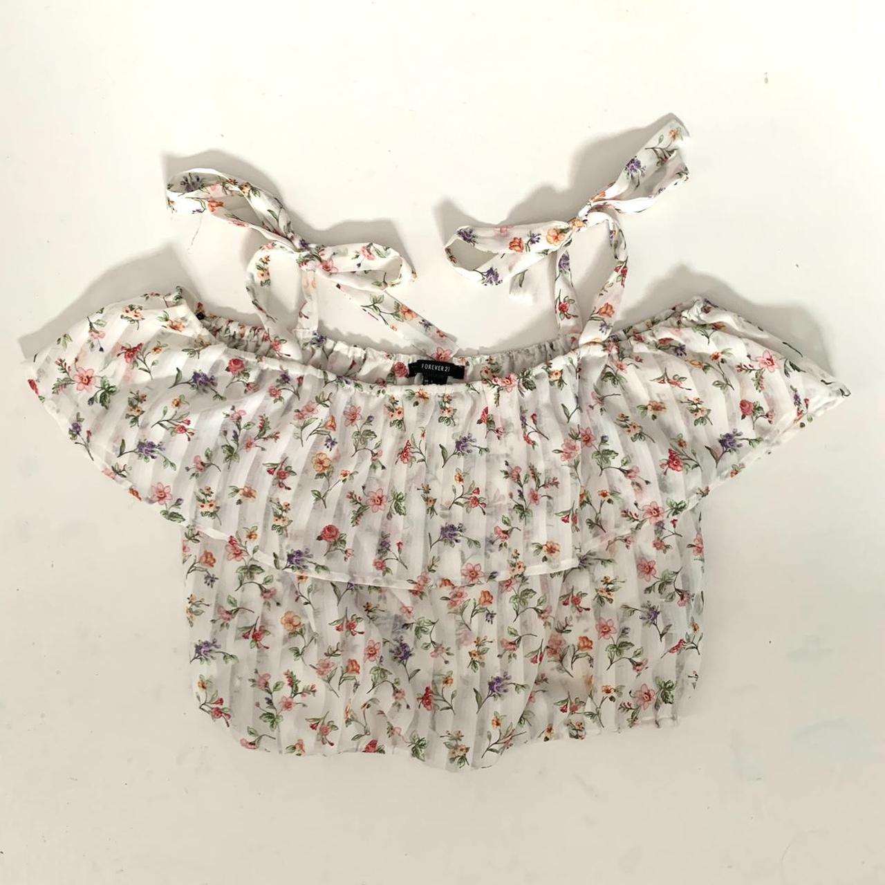 forever 21 white off the shoulder floral flowy