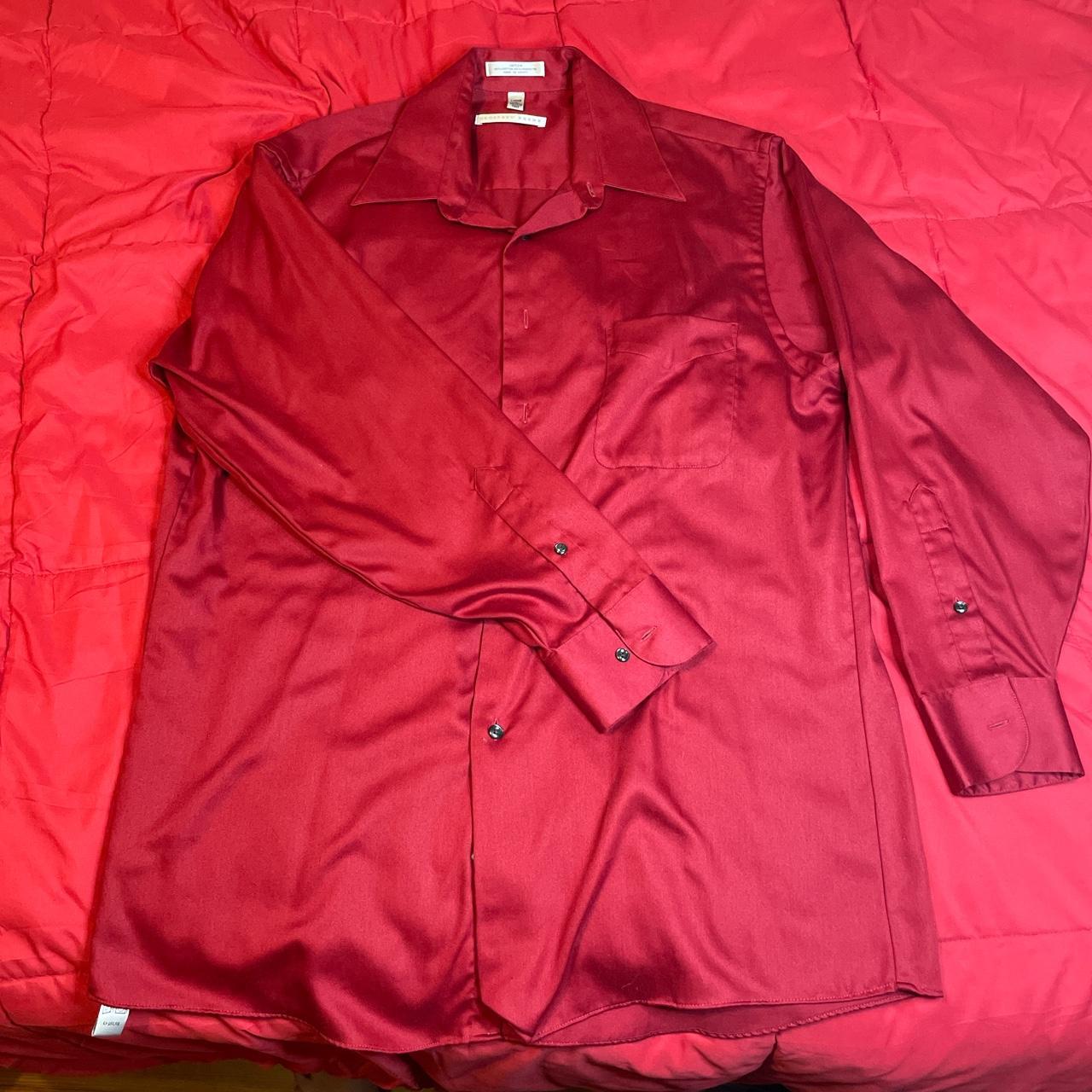 Geoffrey Beene mens red dress shirt. Large 16 32/33 Depop