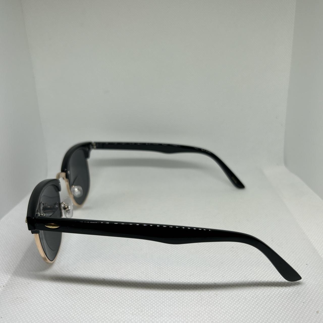 Women's Black and Gold Sunglasses | Depop