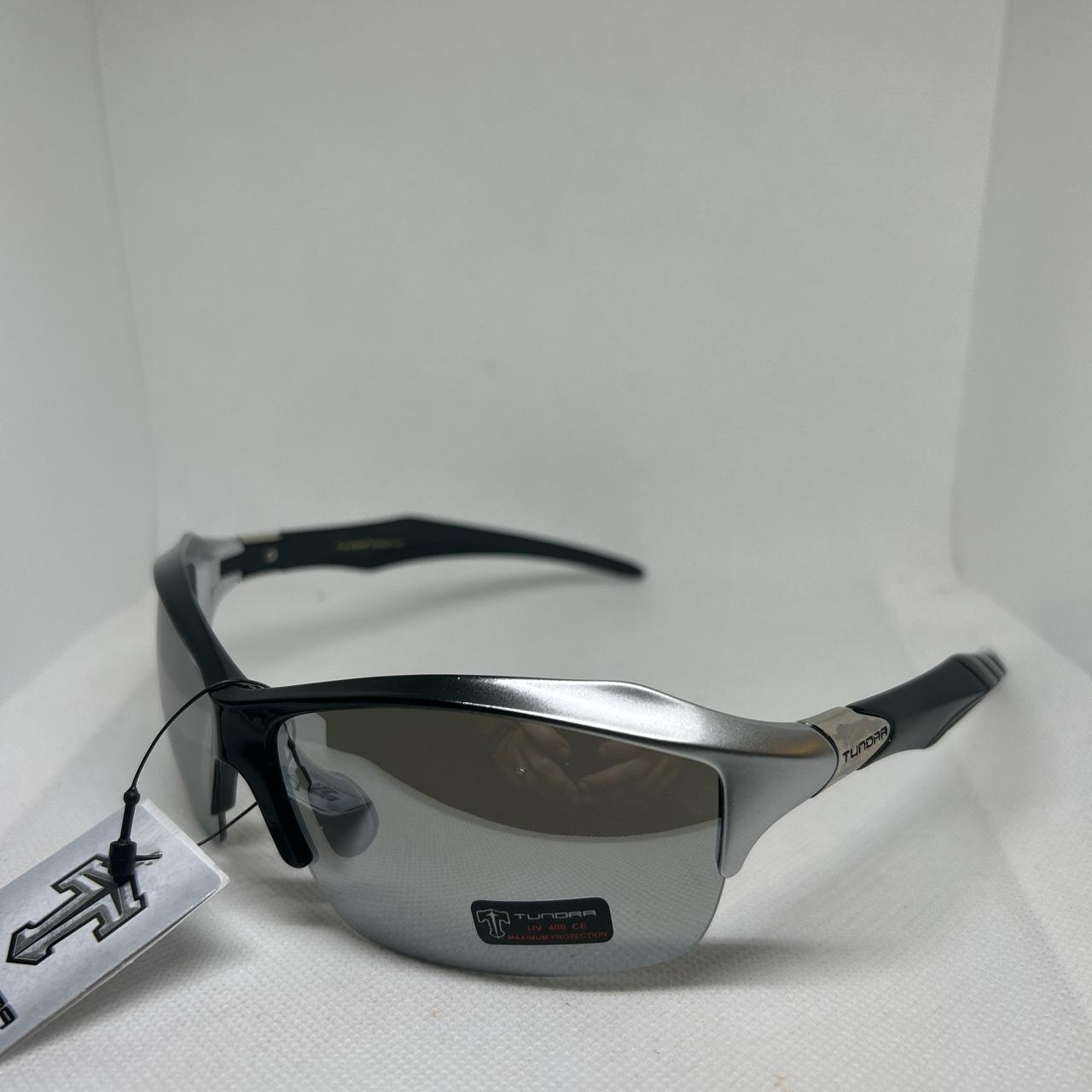 Tundra Mens Mirrored Wrap SemiRimless Sunglasses... Depop