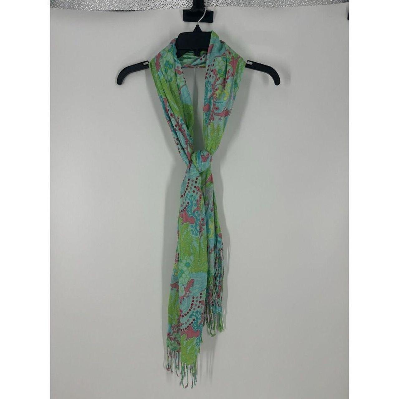 Lilly purchases Pulitzer pink and green floral Murfee scarf