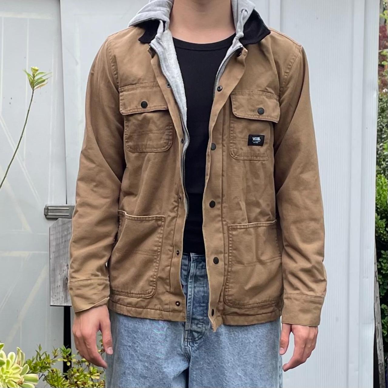 Vans Men's Tan and Grey Jacket Depop